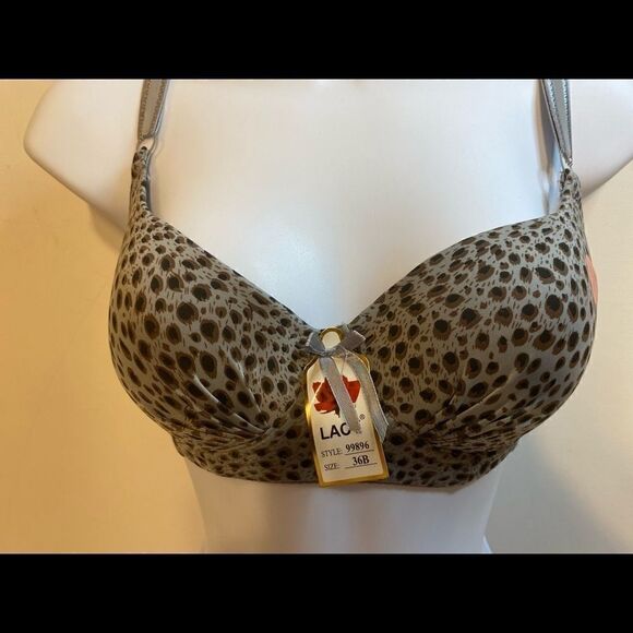 Lacy women’s leopard Design Sexy Push Up Bra 36B - Picture 5 of 12